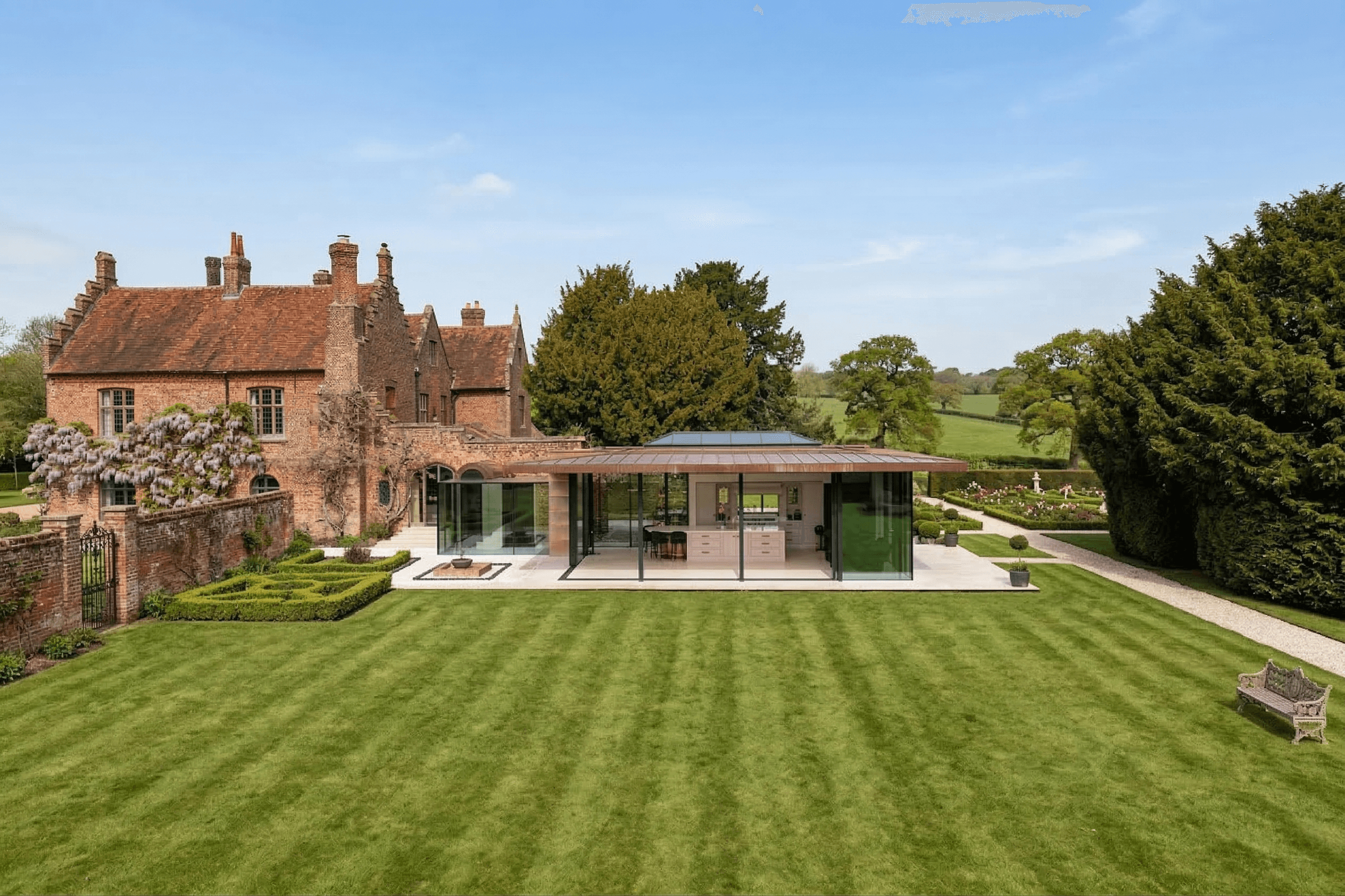 Luxury bespoke kitchen for grade II listed manor house